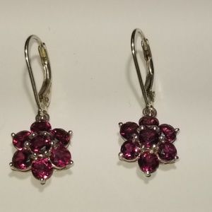Sterling Brazilian Plum Garnet Earrings